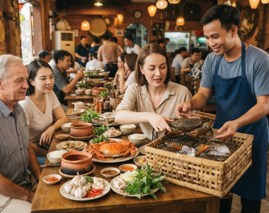 Cách chọn cua theo số người dùng trong bàn